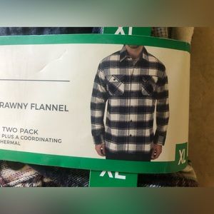 Jachs brawny flannel button down shirt and thermal shirt, men’s size XL